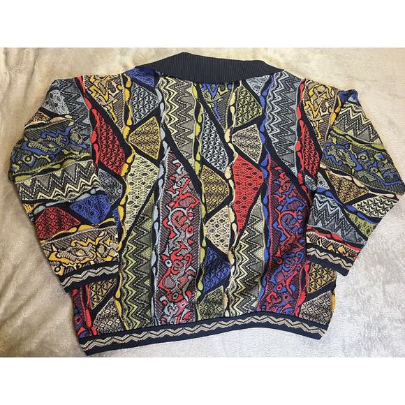 Coogi Australia Collared Sweater Size Large Multicolor 3D Knit Pullover 74095 - Picture 15 of 16